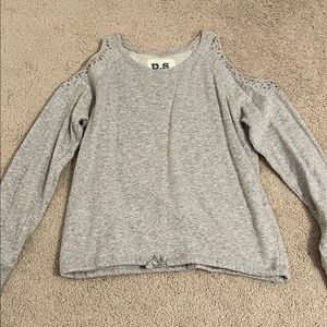 Aeropostale Gray Cold Shoulder Kids Top